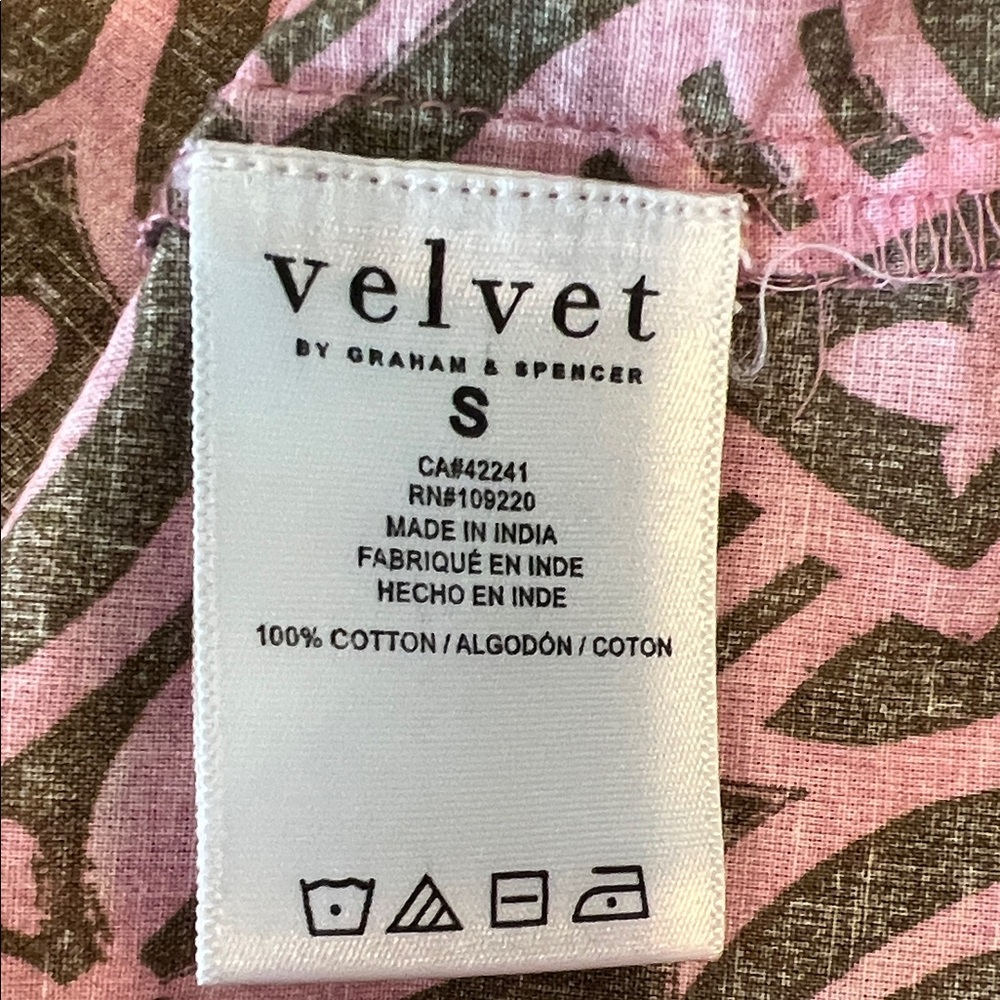 Velvet by Graham & Spencer Pink and Brown Patterned Blouse - Picture 6 of 6